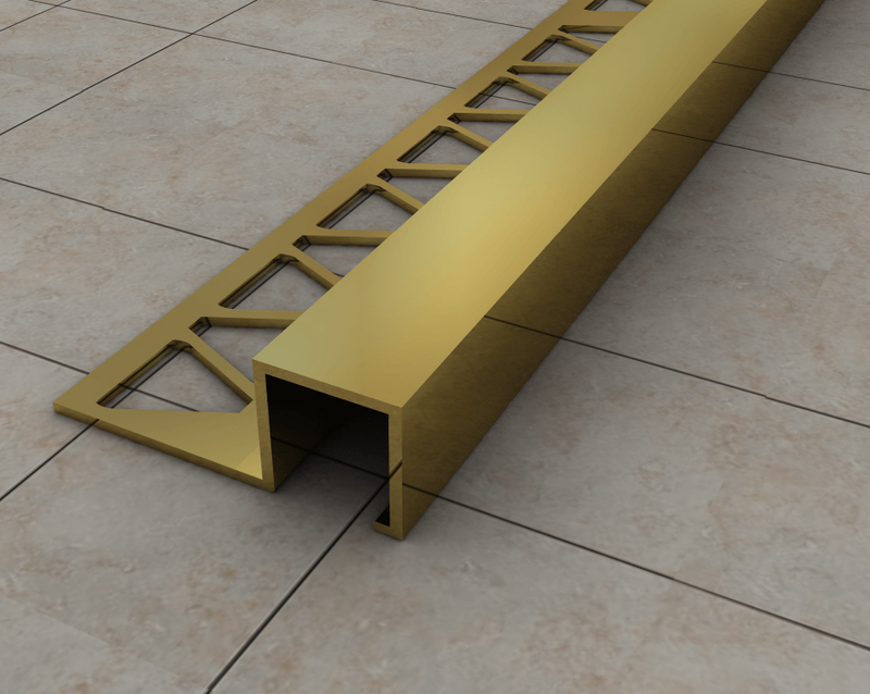 Aluminium Box Edge Tile Trim Profile Gold