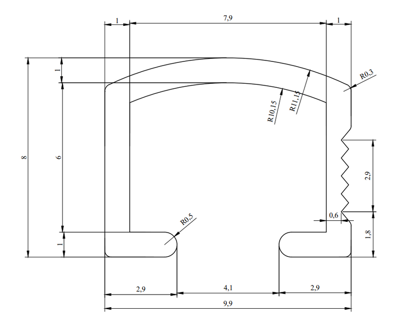 Aluminium Listello Border Profile 