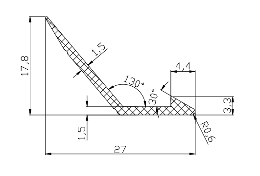 Aluminium Sloping Edge Transition Profile