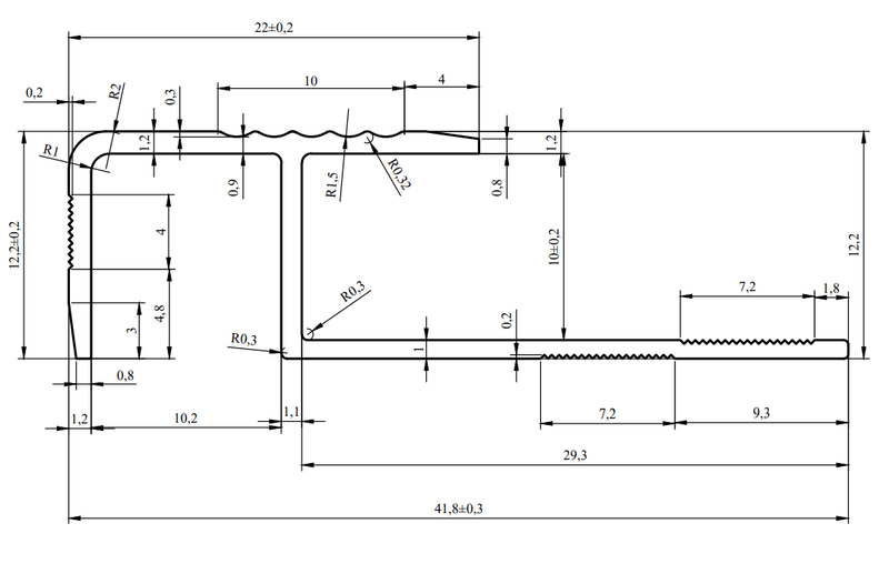 Aluminium Stair Nosing Profile 10mm 