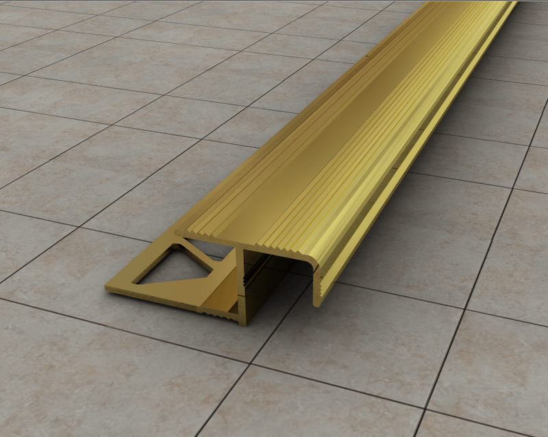 Aluminium Stair Nosing Profile Gold