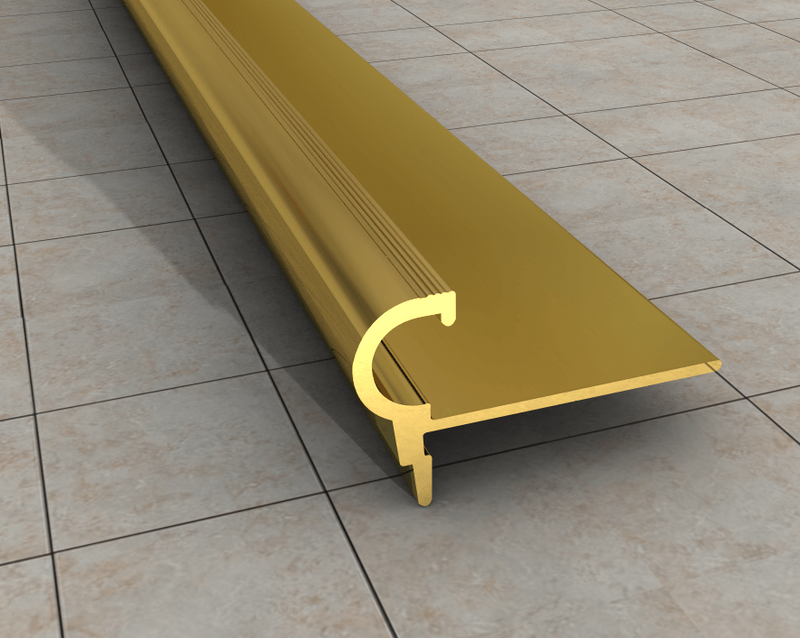 Aluminium Stair Nosing Profile Gold