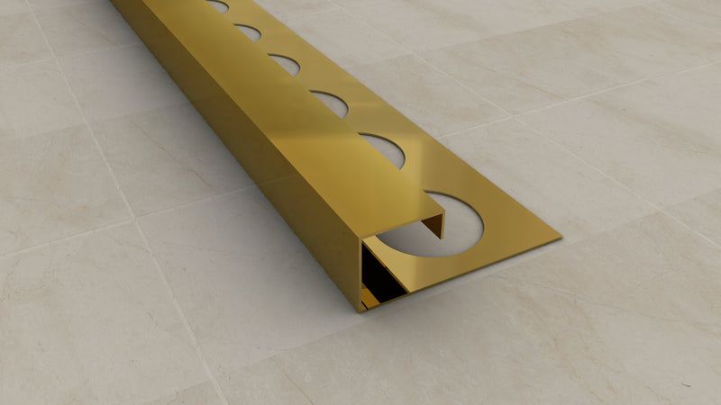 Stainless Steel Square Edge Tile Trim Gold