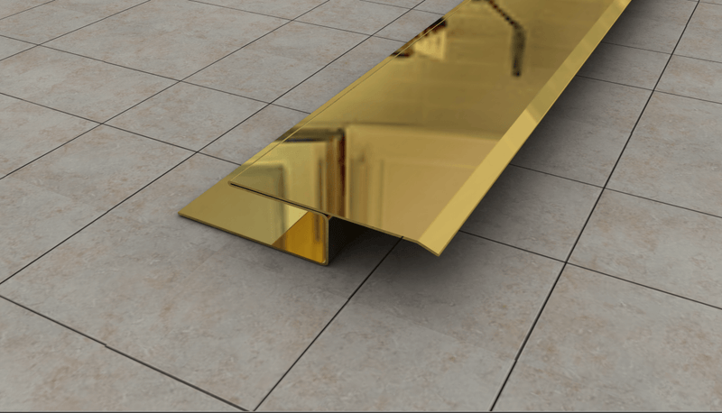 Stainless Steel Z-Shaped Flooring Transition Profile Gold